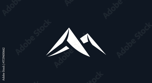 Abstract Mountain Peak Logo Design.