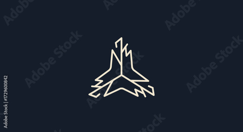Modern abstract geometric star logo with sharp angular lines.