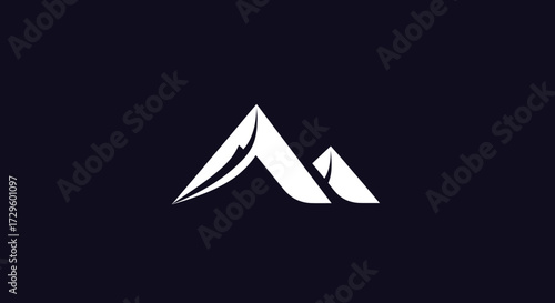 Mountain Logo Design Simple Modern Minimalist Peak Adventure.