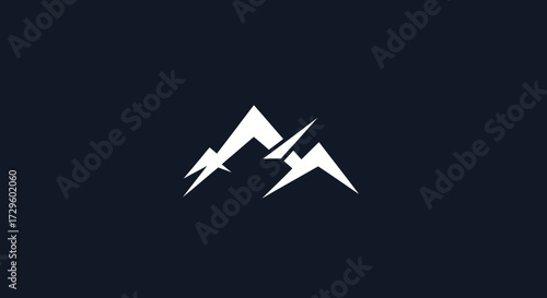 Minimalist Mountain Peaks Logo Design.