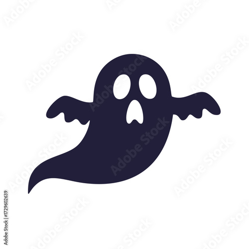 Dark Ghost Silhouette with Surprised Expression halloween