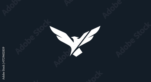 Abstract stylized eagle logo design emblem.