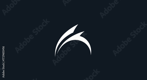 Abstract design modern logo minimalist shape elegant symbol unique graphic simple form.