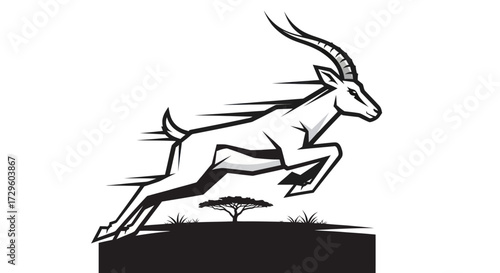 Majestic Gazelle Leaping Gracefully in Motion.