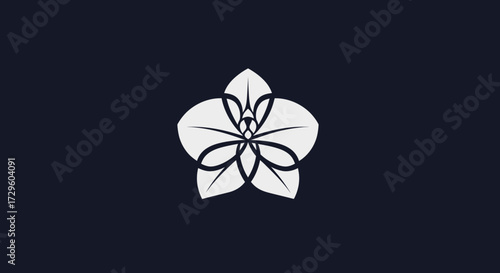 Elegant Orchid Blossom Design: A Minimalist Floral Illustration.