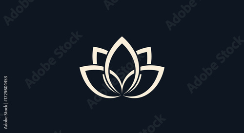 Elegant Lotus Flower Logo Design with Clean Lines.