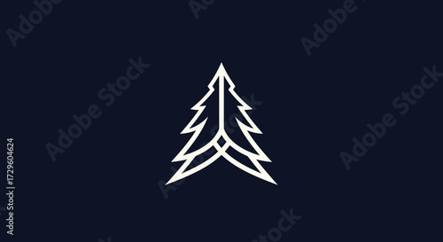 Elegant minimalist tree logo design for nature and outdoor brands.