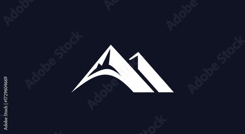 Abstract Mountain Logo Design with Sharp Peaks and Modern Style.