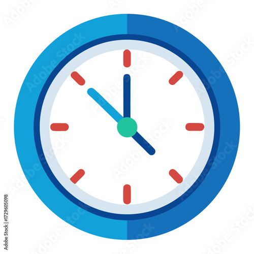 Modern clock face illustration showing time management, deadlines, and appointment scheduling for business and personal productivity, originally a vector graphic