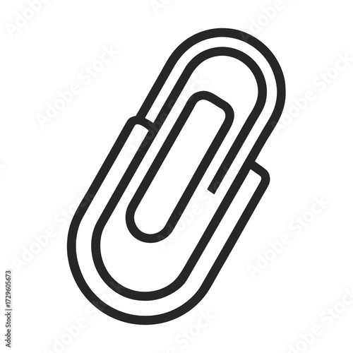 Essential paperclip icon for office organization, document management, and creative design projects, ideal for stationery and business concepts, simple and modern
