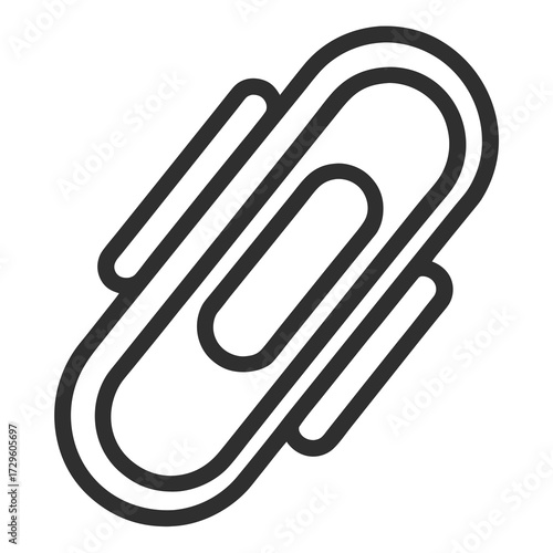 Sleek paperclip icon for professional presentations, modern office branding, or dynamic design projects, lending a touch of minimalist sophistication