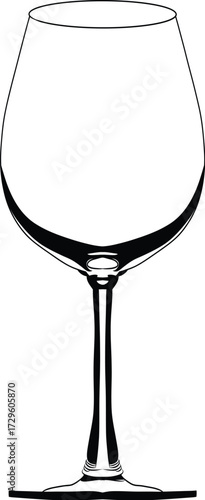Elegant Wine Glass Silhouette with Long Stem