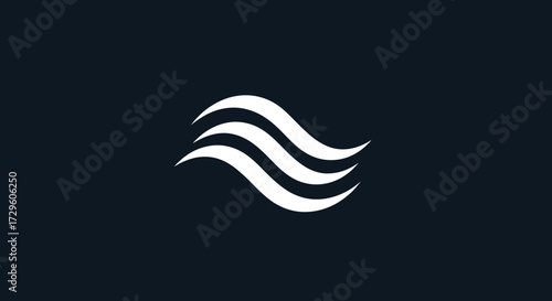 Abstract design wave-like graphic minimalist style modern logo simple shape elegant form.