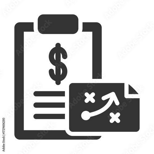 Business Plan Icon Glyph Style. Vector Illustration Design
