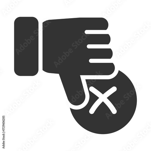 Failure Icon Glyph Style. Vector Illustration Design