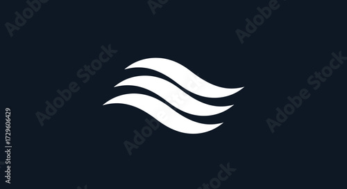 Abstract wave design representing fluidity and motion in a minimalist style.