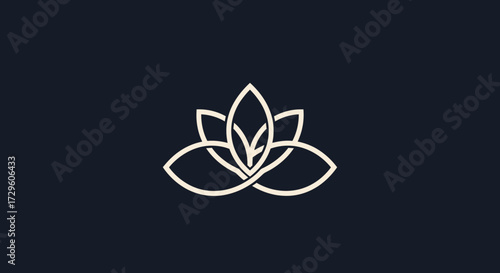 Minimalist Lotus Flower Logo Design.