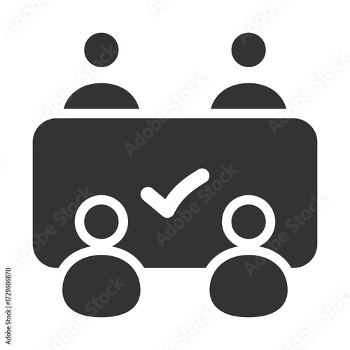 Meeting Icon Glyph Style. Vector Illustration Design