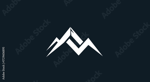 Abstract Mountain Peak Logo Design.