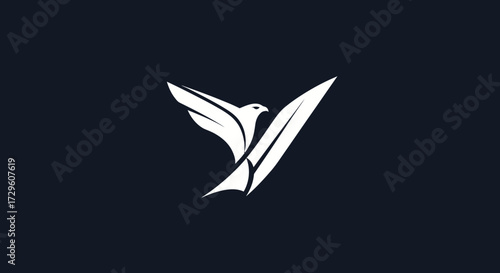 Bird Logo Design Featuring a Bird and Letter V.