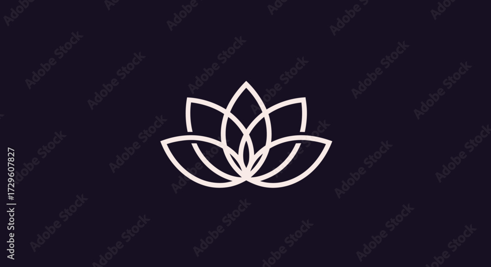 Obraz premium Elegant minimalist lotus flower line art logo design.