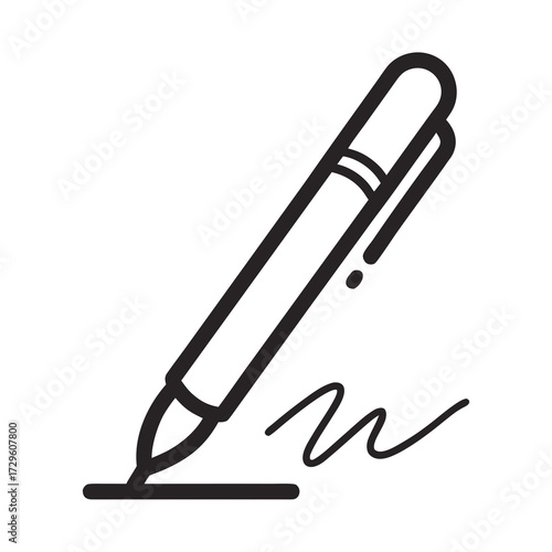 Elegant pen drawing a signature conveys creativity and refined design, ideal for branding, education, or artistic projects that require a touch of sophistication