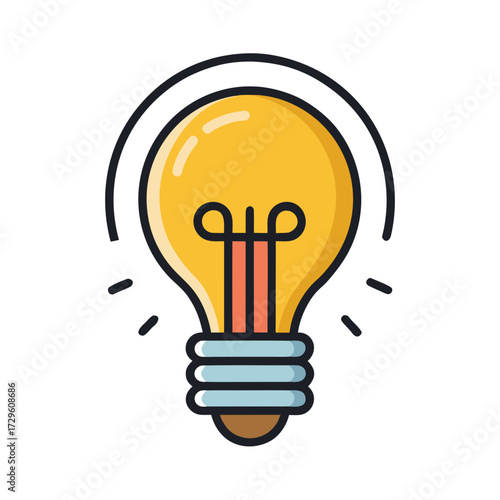 Bright idea icon for innovation and creativity, a symbol of inspiration, ideal for website designs, presentations and marketing materials, vector origin