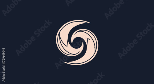 Abstract swirling beige pattern design element.