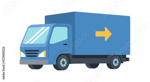 Vivid cartoon delivery vehicle illustration symbolizing transportation and logistics efficiency