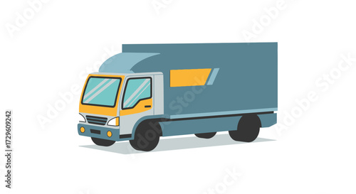 Stylized transport truck illustration for delivery services and logistical operations