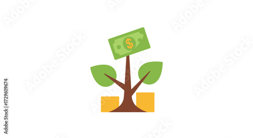 Money growing on tree illustration symbolizing financial growth and investment potential