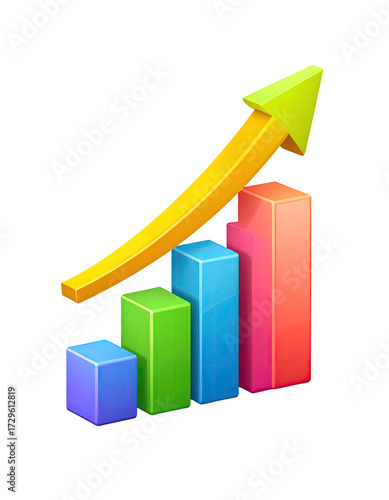 Colorful 3D bar graph with upward trend Free Download Colorful 3D bar graph with upward trend - GFXLoad
