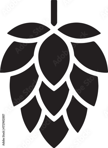 Hops Silhouette Ingredient Brewing Beer Alcohol Beverage Floral Black