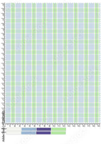 Vector illustration of an abstract checkered background featuring a blank square grid pattern on an empty lined paper notebook sheet for school or office design