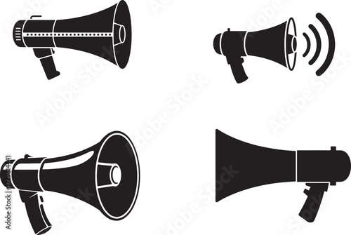 Megaphone Collection Vector Design Sound Speaker Bullhorn Announcement Illustration