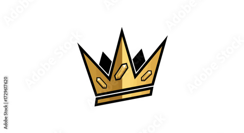 Golden Crown Icon Royal Symbol Majestic Design Regal Emblem Luxury Symbolism.
