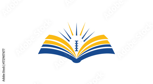 Open Book Logo Knowledge Education Learning Wisdom Growth.