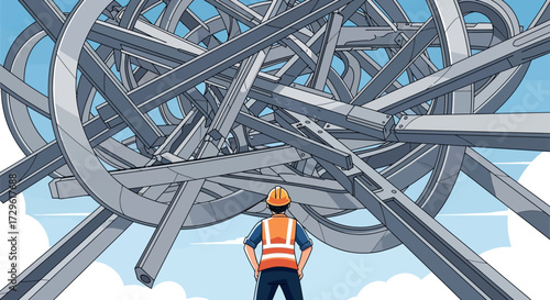 Engineer facing complex highway interchange construction project challenge.