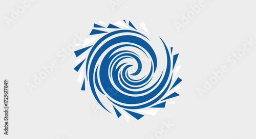 Abstract Blue Swirling Vortex Graphic Design Element.