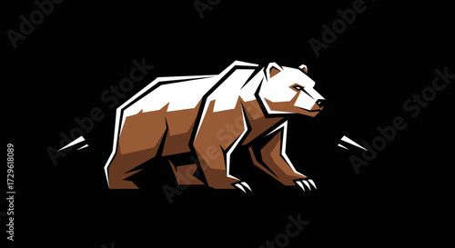 Powerful Grizzly Bear Standing Strong.