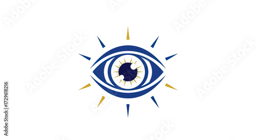 Eye of Providence Logo Design with Sunburst Effect.