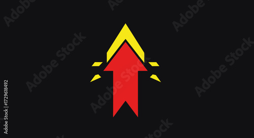 Red Arrow Symbol of Growth and Progress.