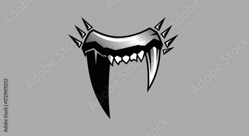 Aggressive stylized fangs sharp teeth predator.