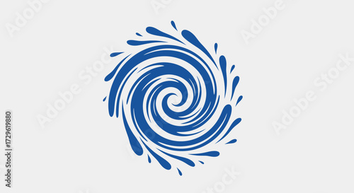 Abstract Blue Swirling Vortex Design.