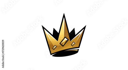 Golden Crown Majestic Regal Emblem Symbol.