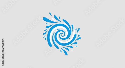 Abstract blue water swirl design element.