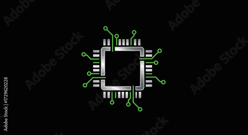 Abstract silver circuit board technology design.