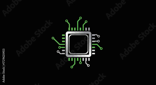Modern Circuit Board Technology Illustration.