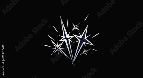 Sparkling Stars Burst Design.