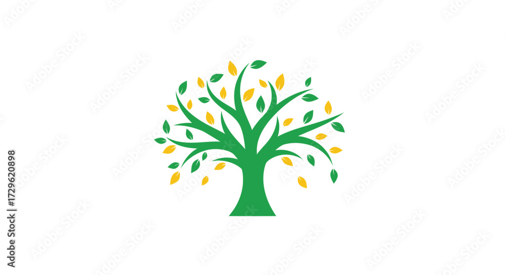 Obraz premium Vibrant Green Tree Logo Design.